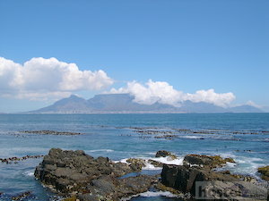  Distant view of Cape Town from Robben Island 