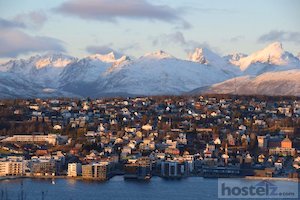 Tromsø with its snow-capped mountain backdrop 