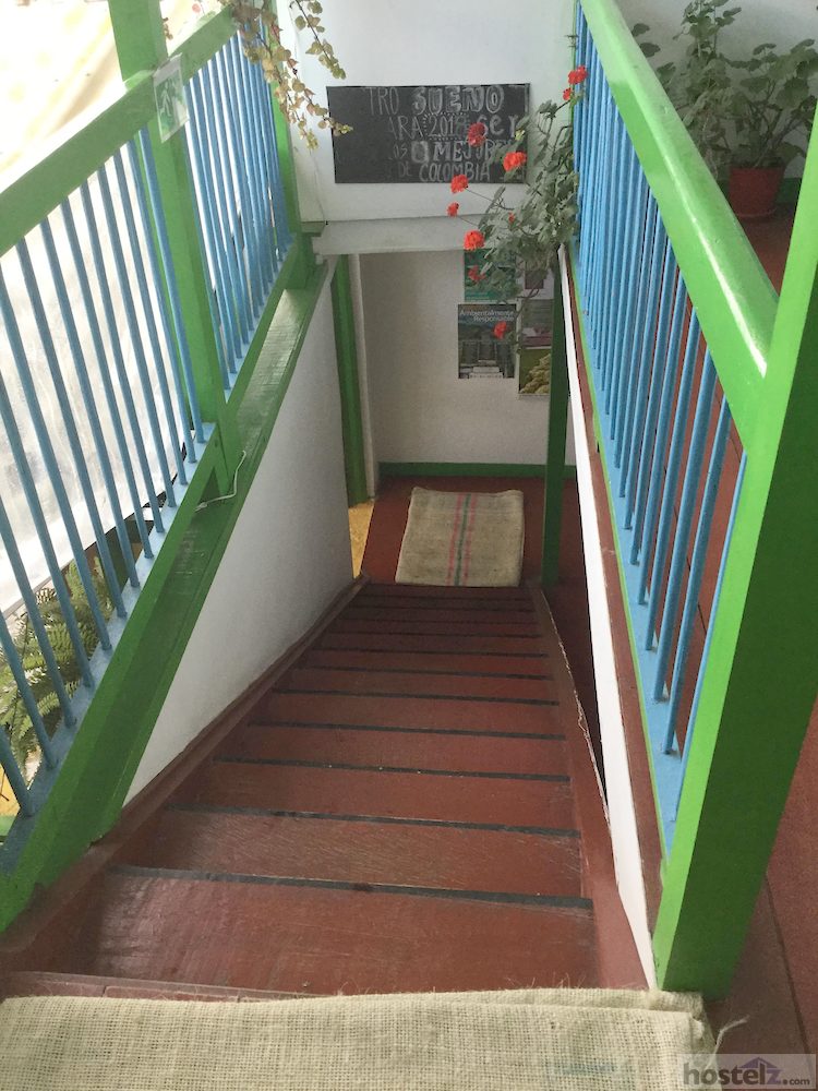 Stairs up to third level