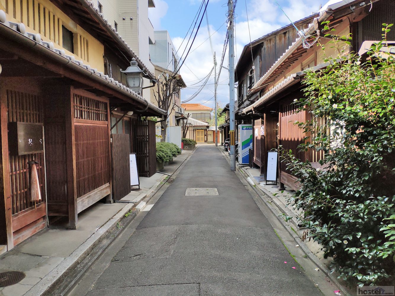 Street with Haruya hostel buildings on each side