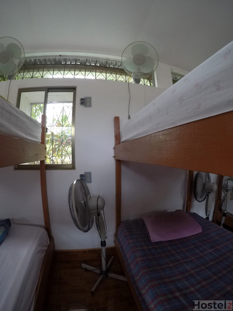 Bunk bed with fan and electrical sockets
