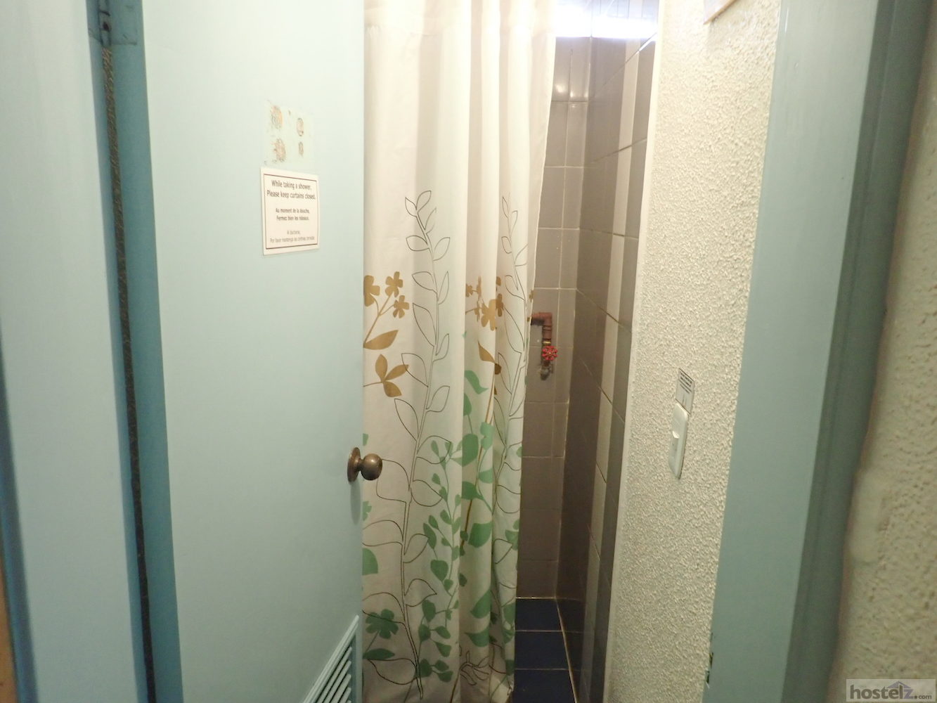 One of the communal showers