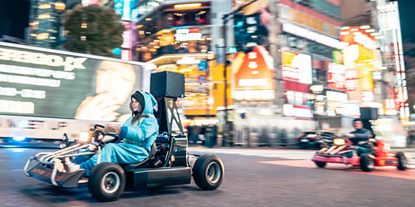 Drive a Super Mario Kart through Tokyo. In Costume!