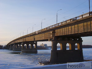  Leningradsky Bridge in the center of Omsk 