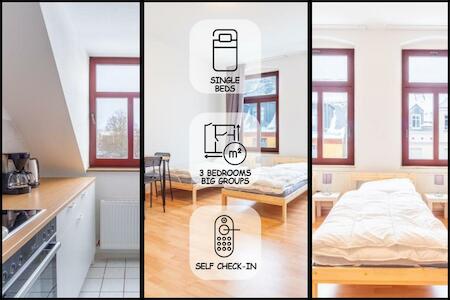 Perfekt Für Gruppen Mit Waschmaschine, Einzelbetten, Küche, Chemnitz