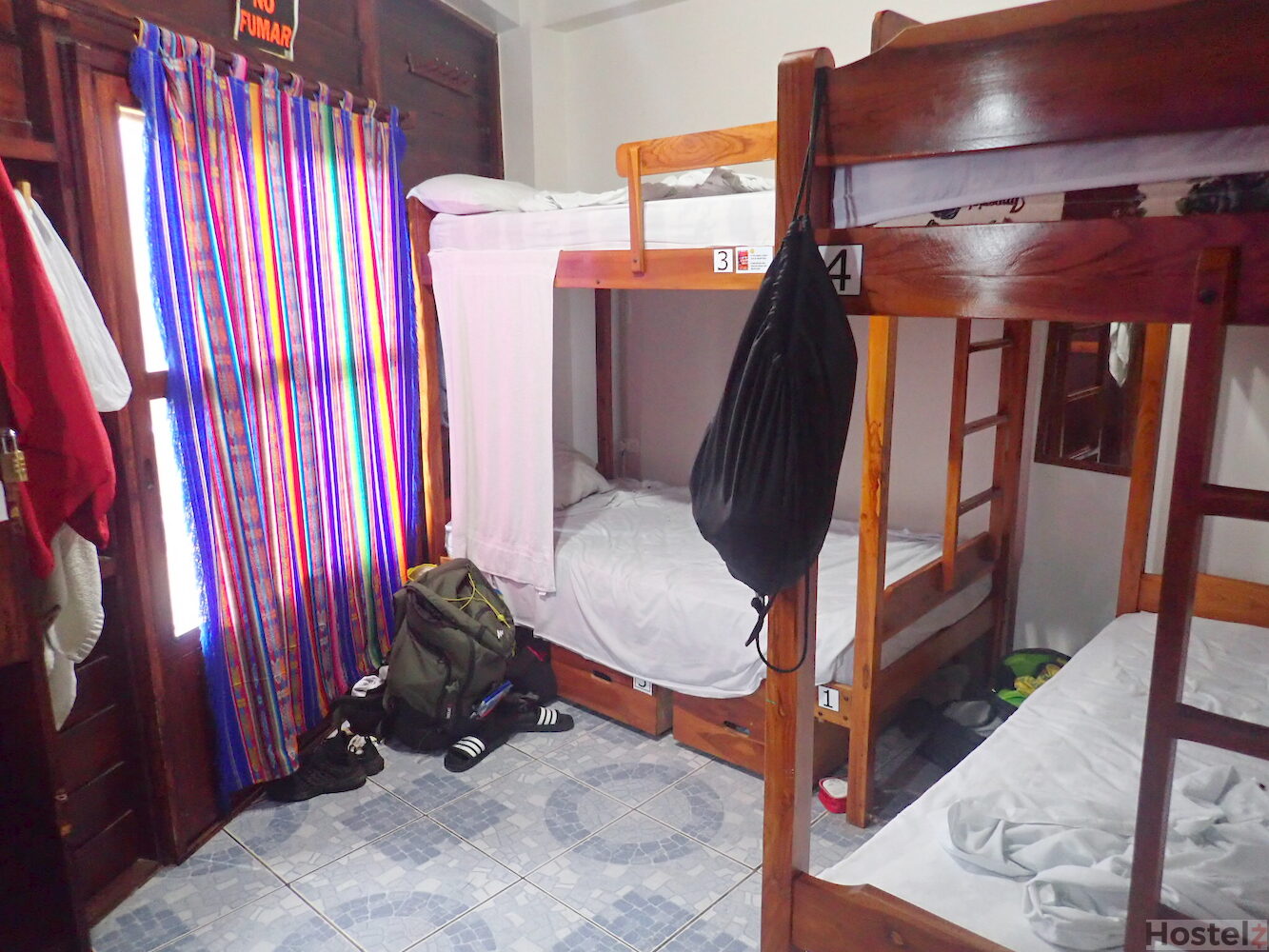 One of the four-bed dorms