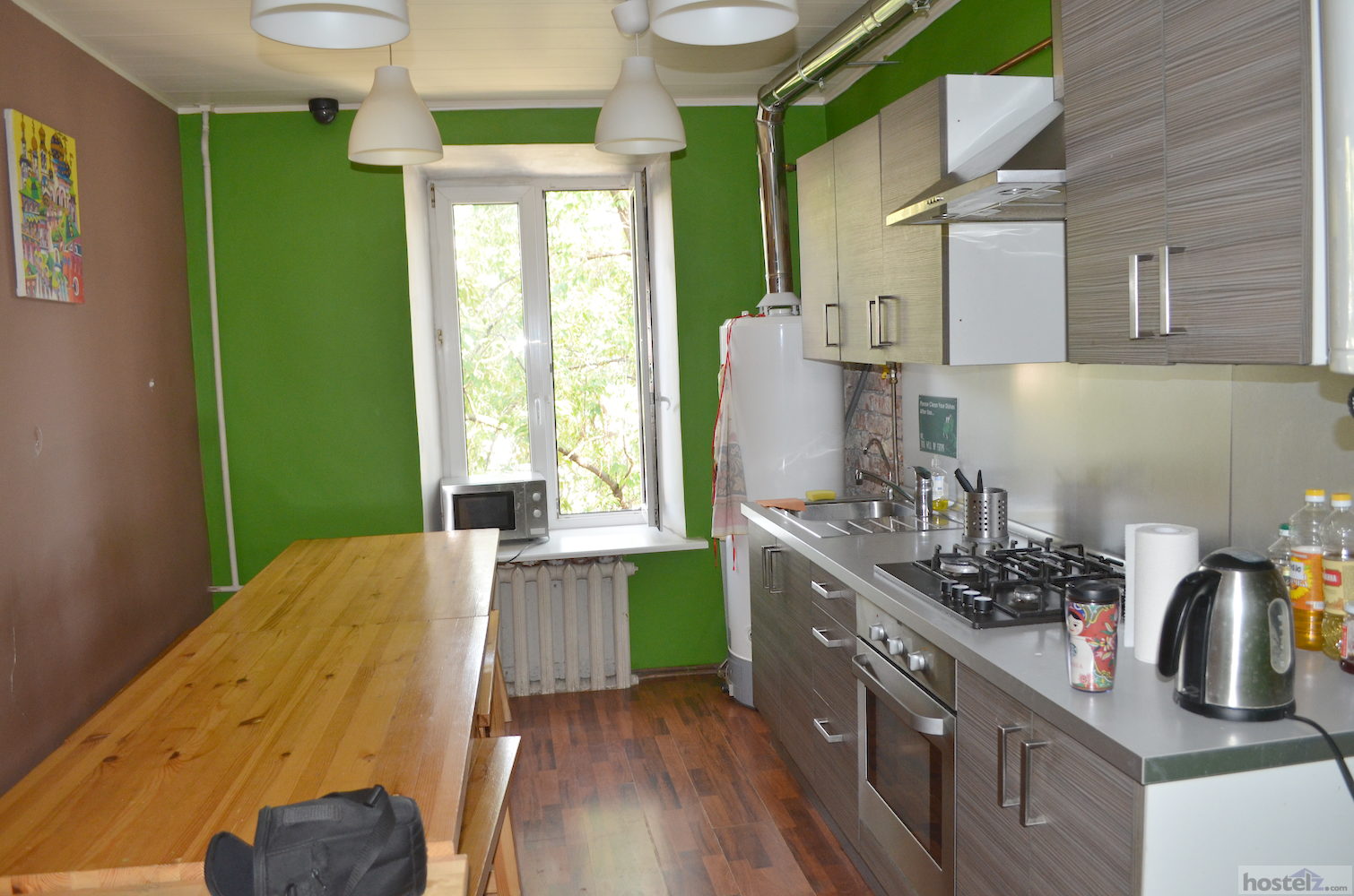 One of the hostel kitchens