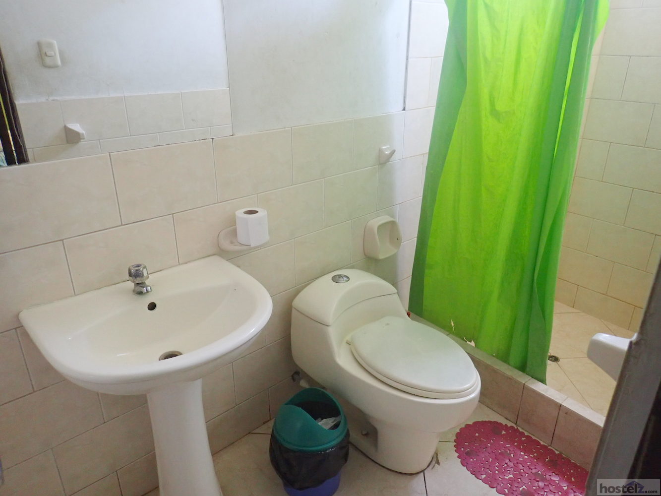 Shared bathroom in six bed dorm