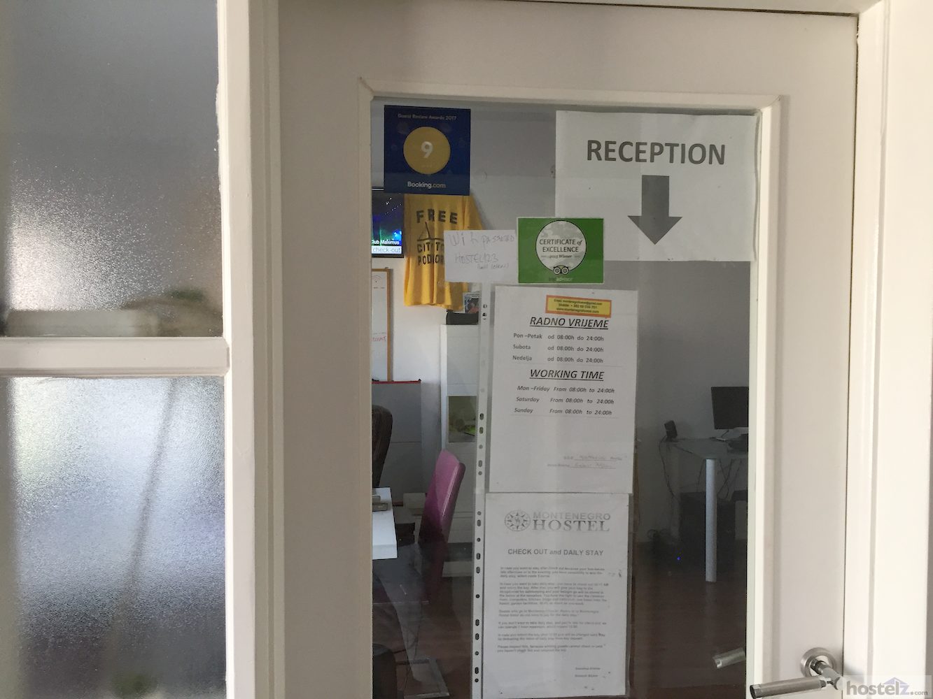 Door to the reception