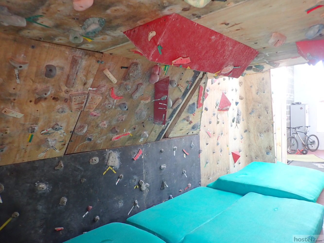 Bouldering wall which guests are free to use