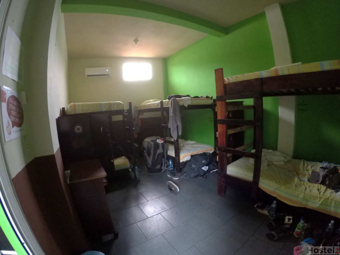 6-bed dorm room.