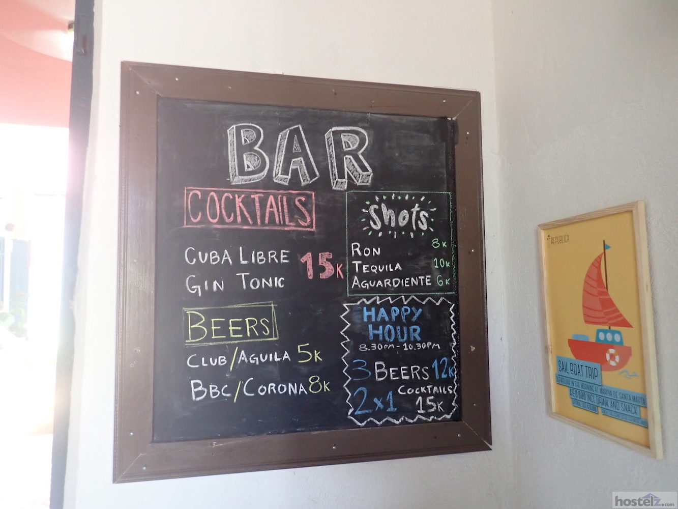 Bar prices (correct as of May 2018)