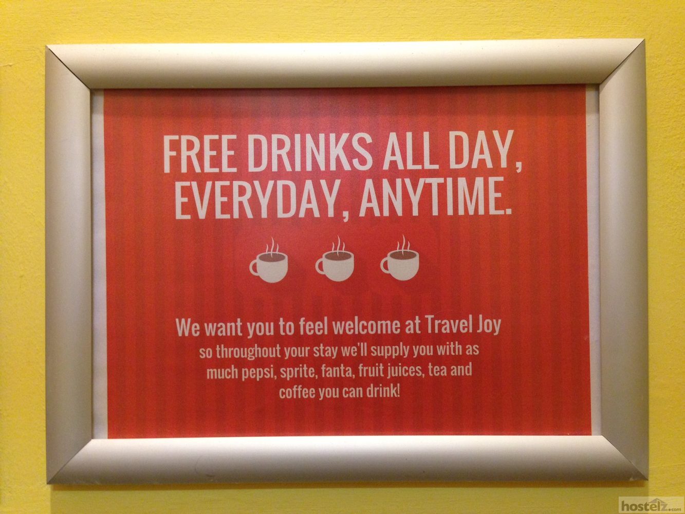 Free drinks throughout stay