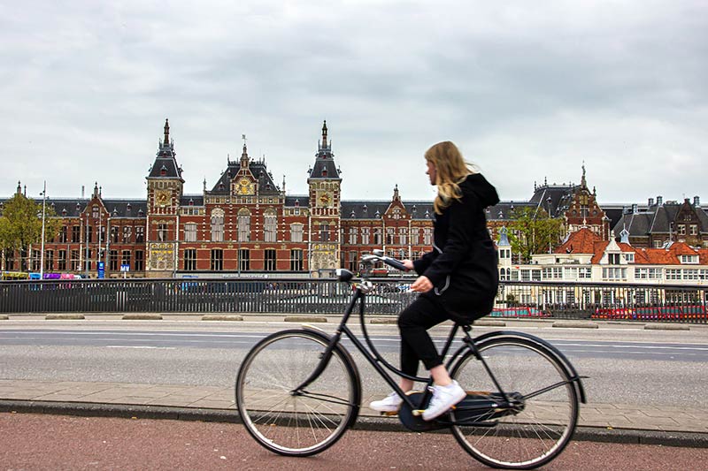 Biking in Amsterdam