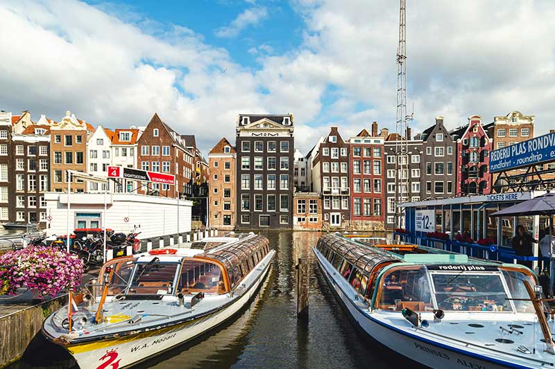 View over Amsterdam canals